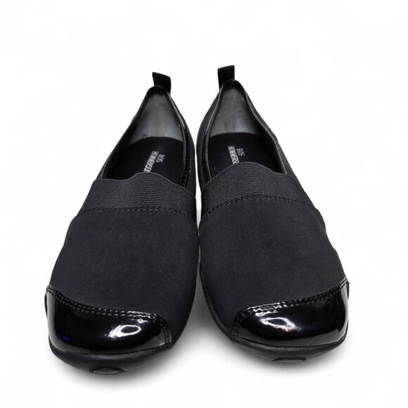 Ros Hommerson Carol Black Patent Trim Slip On Casual Comfort Flats Memory Foam 6 - Picture 2 of 10